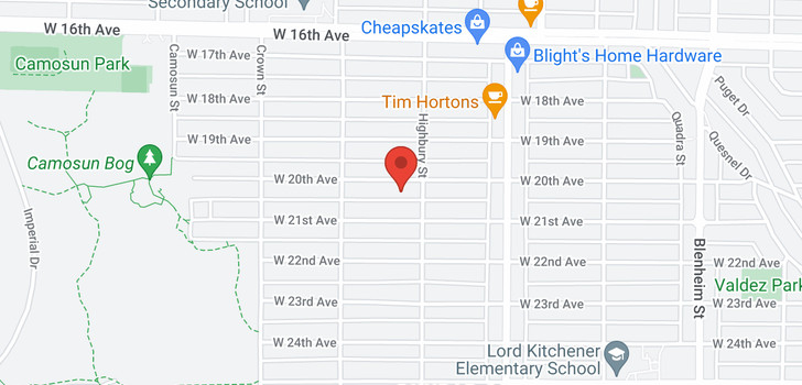 map of 3824 W 20TH AVENUE